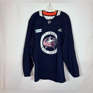 Adidas MiC Columbus Blue Jackets Practice Jersey Made In Canada Size 56
